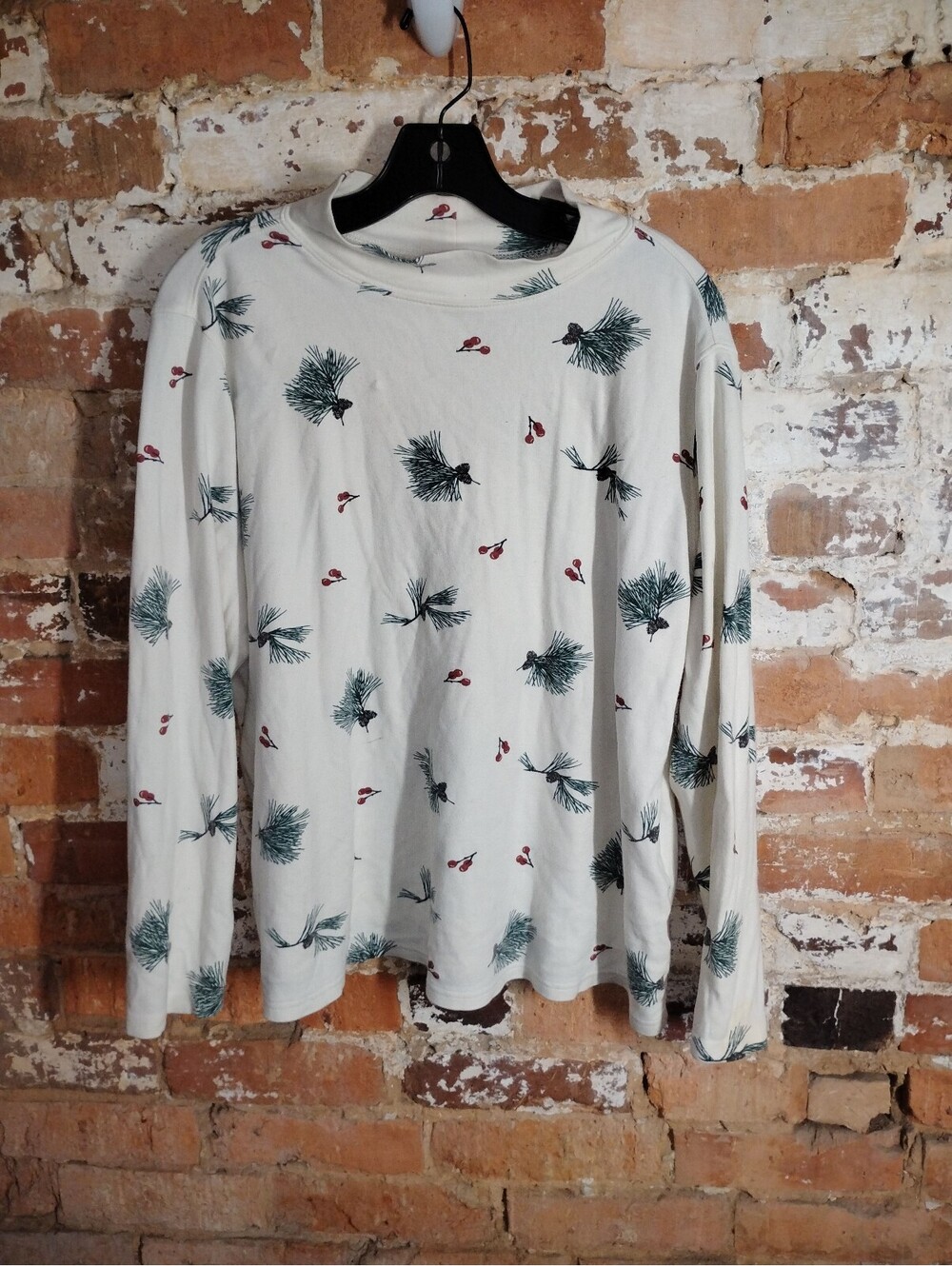 Holiday Editions Women's Long Sleeve Holiday Print Shirt Size 1X